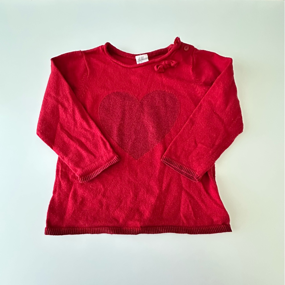 H&M Red Kids Sweater with Heart Design